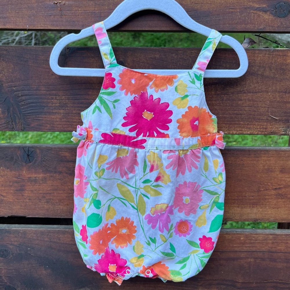 Gymboree Baby Girl Floral Bubble Romper 3-6 months